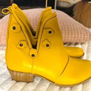 Vibrant Yellow Ankle Booties